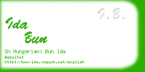 ida bun business card